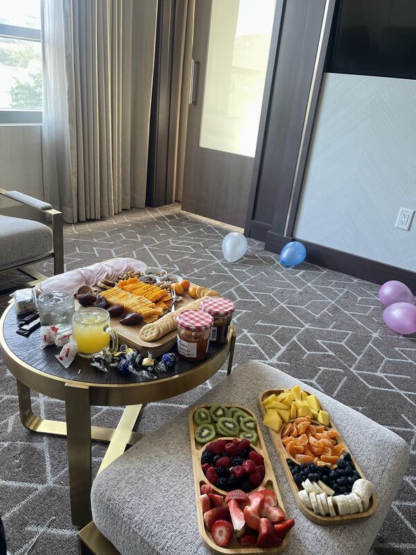 Charcuterie board - meats, cheeses, and accompaniments for hosting