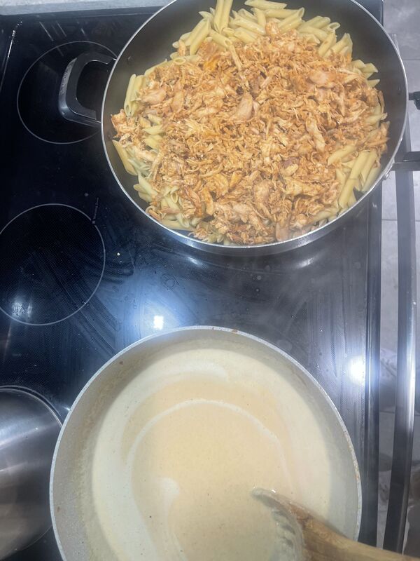 Pasta with grilled chicken - simple, high protein, satisfying