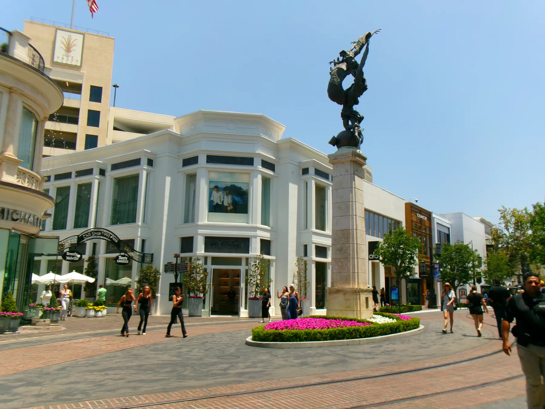 Golden-hour street composition with layered shadows and strong geometric rhythm
